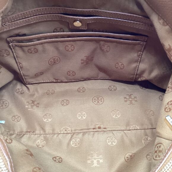 Tory Burch Whipstitch Marion Tote Bag in Tan Leather - Picture 10 of 12